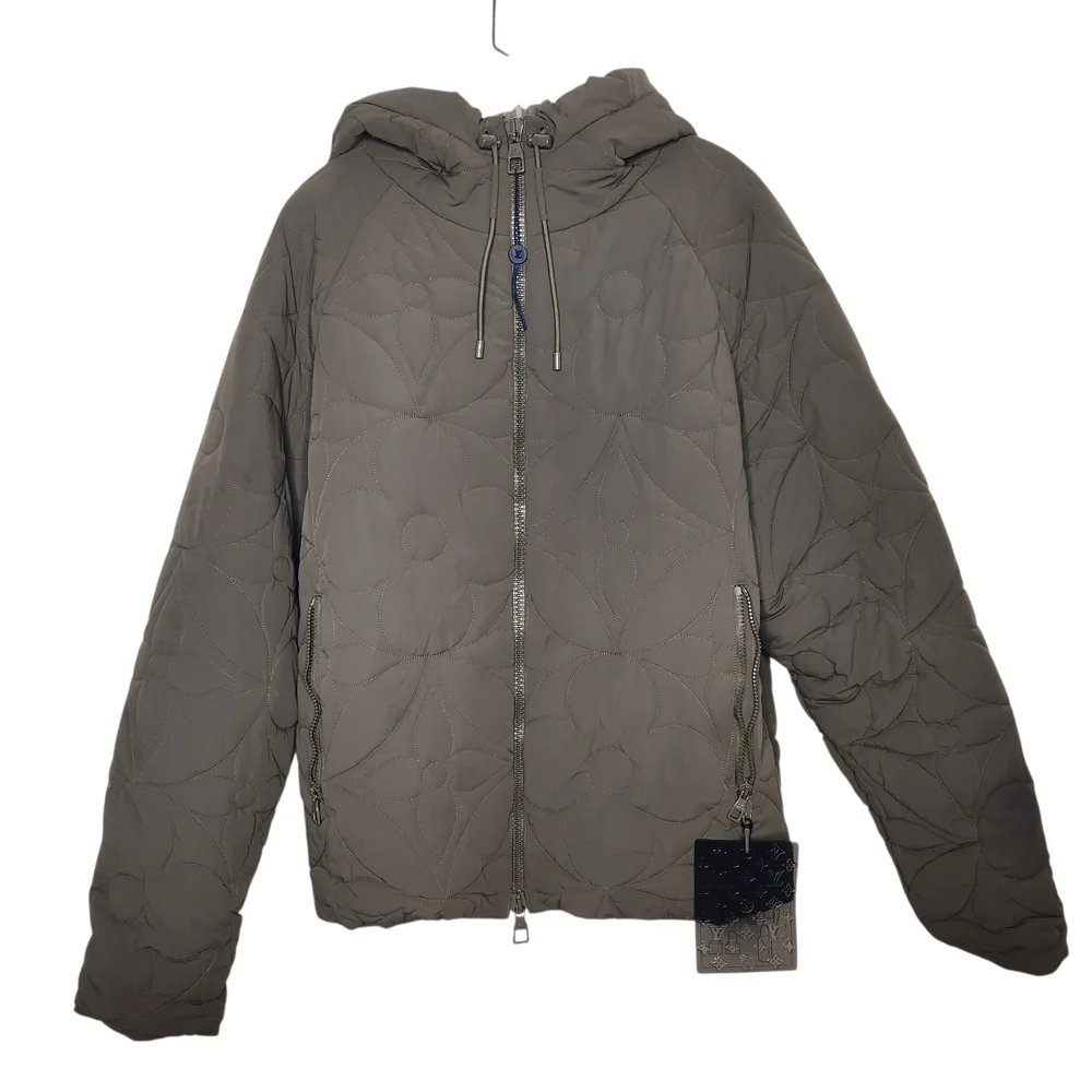 Louis Vuitton Authentic  LVSE Flower Quilted Jacket 46 kaki foncé